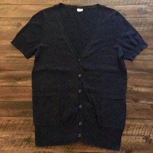 J. Crew Navy Short Sleeve Cardigan